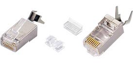 CAT6 Shielded Stranded RJ45 Plug with Cable Clip