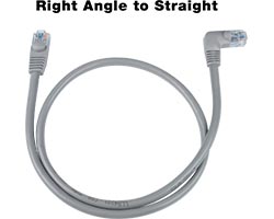 CAT5e Right Angle to Straight Cable or Patch Cord
