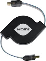 Retractable Flat HDMI Type A to Type A Cable, Male to Male