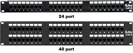 24 to 48 CAT6 port LED patch panel
