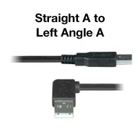 Straight A to Left Angle A USB 2.0 Cable