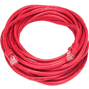 RJ45 male-male, CAT5 red, 100 feet
