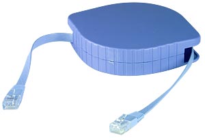 CAT5e RJ45 Retractable Cable, Male to Male, 10 feet