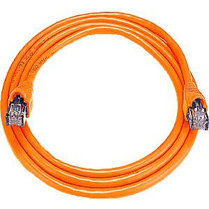 RJ45 male-male, CAT5 orange, 5 feet