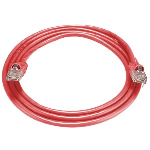 RJ45 male-male, CAT5E red, 7 feet