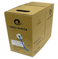CAT6 Bulk Plenum Cable, Solid Conductor, 1000 feet Pull Box, Gray