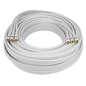 HDTV YPbPr Component Video Cable, White, 75 feet