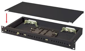 24 fiber optic termination box, rack mount, ST connectors