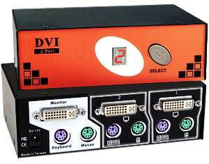 DVI and PS/2 KVM switch, 2 port