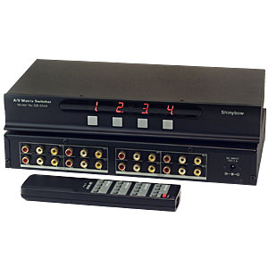 4 input by 4 output Composite Video + Audio Matrix Switch