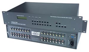 Rack Mount Composite Video Audio Matrix Switch 8x4, TV DVD satellite RCA router