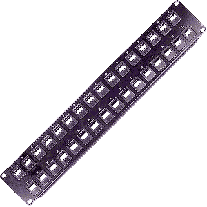 Patch panel for CAT5/5e Keystone inserts, 32 port
