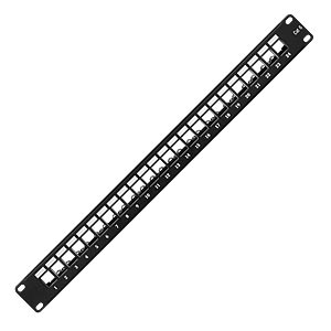1RU patch panel with 24 keystone holes for RJ45 connectors