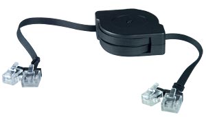 RJ11/RJ45 Retractable Cable, Male to Male, 6.5 feet