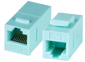 CAT6A Snap In Inline Coupler, Female to Female