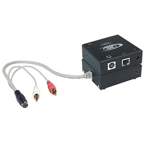 S-Video & audio extender via cat5 with local monitor & speakers, up to 600 feet