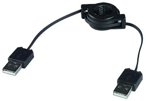 USB 2.0 Type A Male to Type A Male Retractable Cable, 2.5 Feet