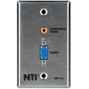 VGA and Composite Video Cable Terminator Single Gang Wallplate