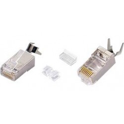 CAT6 Shielded Solid RJ45 Plug with Cable Clip for 24-26 AWG Cable CAT6 Shielded Solid RJ45 Plug with Cable Clip for 24-26 AWG Cable