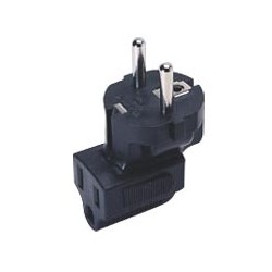Schuko CEE 7/7 to NEMA 5-15R Down Angled Power Plug Adapter Schuko CEE 7/7 to NEMA 5-15R Down Angled Power Plug Adapter