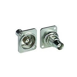 BNC Isolated Bulkhead Panel Mount Jack, D-Series Housing, Nickel BNC Isolated Bulkhead Panel Mount Jack, D-Series Housing, Nickel