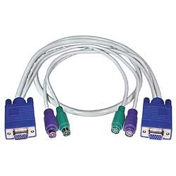VGA + PS/2 Keyboard & Mouse Extension Cables, Male-to-Female VGA + PS/2 Keyboard & Mouse Extension Cables, Male-to-Female