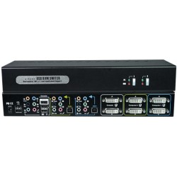 Dual Monitor DVI USB KVM Switch with Surround Sound, 2-Port