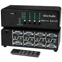 VGA Video + Audio Matrix Switch: 4x4 VGA Video + Audio Matrix Switch: 4x4