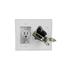 Recessed Power and Cable Pass-Through Wall Plate Recessed Power and Cable Pass-Through Wall Plate