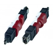 Flexible FireWire 4-pin Male to 6-pin Female Adapter