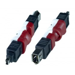 Flexible FireWire 4-pin Male to 6-pin Female Adapter