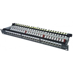 Patch Panel CAT6a Shielded 1RU RJ45 110 Style Termination Block