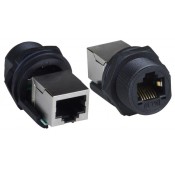 Waterproof Case Side CAT5e RJ45 Connector, with Shielded Jack 13/16" – 28 UN threading