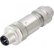 M12 8-Pin Field Assembly Circular Connector, Male, A Coded, Cable Side Field Assembly