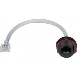 CAT5e Waterproof RJ45 Connector with Backside Cable, Case Side