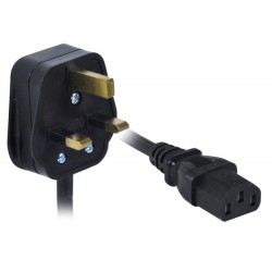 18 AWG British Power Cord, UK BS1363 to IEC320 C13