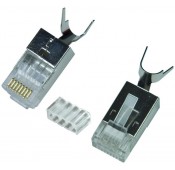 CAT6a Shielded RJ45 Plug with Cable Clip for 23-26 AWG Solid/Stranded Cable