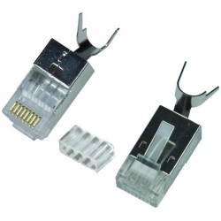 CAT6a Shielded RJ45 Plug with Cable Clip for 23-26 AWG Solid/Stranded Cable