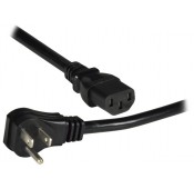 14 AWG Universal Angled Power Cord, Left Angled NEMA 5-15P to Straight IEC 320 C13
