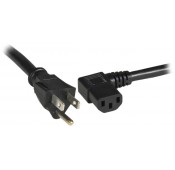18 AWG Universal Angled Power Cord, Straight NEMA 5-15P to Left Angled IEC 320 C13