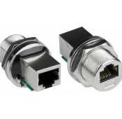 Waterproof Case Side CAT5e Metal Shielded Waterproof RJ45 Connector, with Jack 13/16" - 28 UN threading