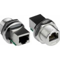 Waterproof Case Side CAT5e Metal Shielded Waterproof RJ45 Connector, with Jack 13/16" - 28 UN threading