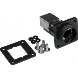 Waterproof Case Side CAT5e RJ45 Connector with Backside Shielded Jack 15/16" - 20 UNEF threading Waterproof Case Side CAT5e RJ45 Connector with Backside Shielded Jack 15/16" - 20 UNEF threading