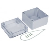 Weatherproof Enclosure, IP65, ABS, Clear Cover, 4.72x4.72x3.54"