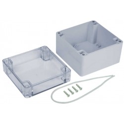 Weatherproof Enclosure, IP65, ABS, Clear Cover, 4.72x4.72x3.54"