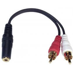 3.5mm Stereo Female Jack / Dual RCA Male Plug Adapter Y-Cable 3.5mm Stereo Female Jack / Dual RCA Male Plug Adapter Y-Cable