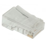 RJ45 Modular Plug for Flat Stranded Phone Cable, Gold Plated