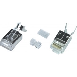 CAT6 Shielded Stranded RJ45 Plug with Cable Clip for 24-26 AWG Cable