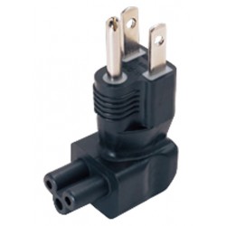 NEMA 5-15P to IEC 320 C5 Down Angled Power Plug Adapter