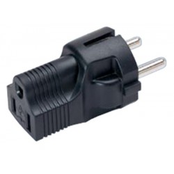 Schuko CEE 7/7 to NEMA 5-15R Power Plug Adapter